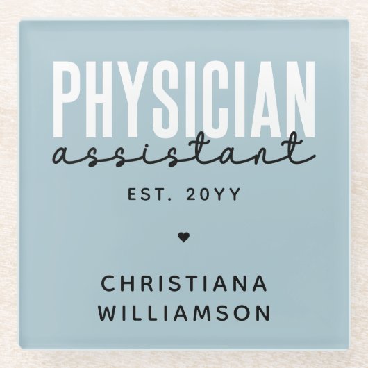 Speciaal medisch assistent PA-Afstuderen Glazen Onderzetter (Voorkant)