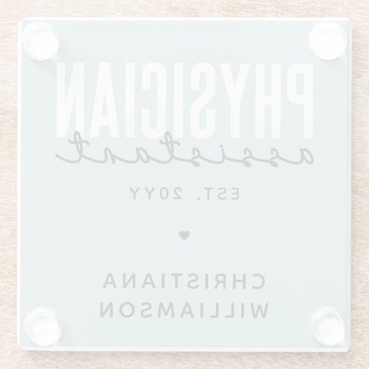 Speciaal medisch assistent PA-Afstuderen Glazen Onderzetter (Achterkant)