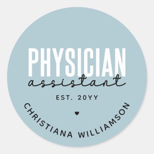 Speciaal medisch assistent PA-Afstuderen Ronde Sticker (Voorkant)