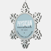 Speciaal medisch assistent PA-Afstuderen Tin Sneeuwvlok Ornament (Rechts)