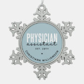 Speciaal medisch assistent PA-Afstuderen Tin Sneeuwvlok Ornament (Voorkant)