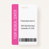 Speciaal medisch gecertificeerd werknemer Roze ID Badge (Achterkant)