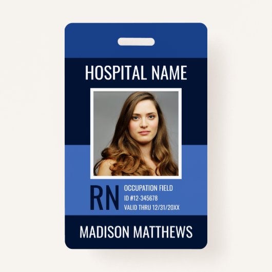 Speciaal medisch medewerker Blauwe Foto ID Badge (Voorkant)