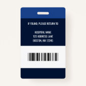 Speciaal medisch medewerker Blauwe Foto ID Badge (Achterkant)