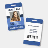 Speciaal medisch medewerker Blauwe Foto ID Badge (Voor- en achterkant)