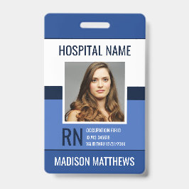 Speciaal medisch medewerker Blauwe Foto ID Badge