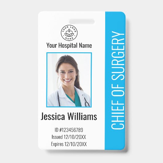 Speciaal medisch medewerker Foto ID Blauw Badge (Front)