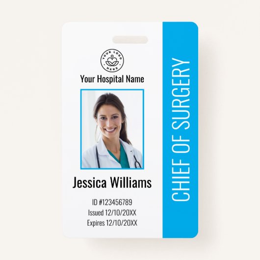 Speciaal medisch medewerker Foto ID Blauw Badge (Voorkant)