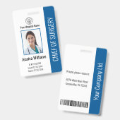 Speciaal medisch medewerker Foto ID Blauw Badge (Front & Back)