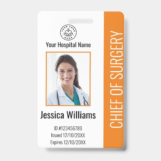 Speciaal medisch medewerker Foto-ID Oranje Badge (Front)