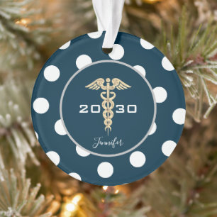 Speciaal medisch specialist Navy Blue Kerstmis Ornament