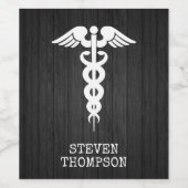 Speciaal medisch symbool Caduceus Doctor Nurse Wijn Etiket (Enkel label)