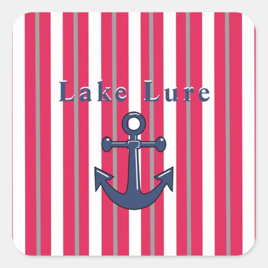 Speciaal meer of bleekrood wit vierkante sticker (Voorkant)