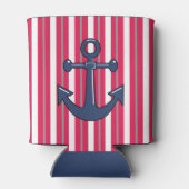 Speciaal meer of strand rood gestreept blikjeskoeler (Achterkant)