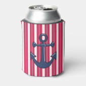 Speciaal meer of strand rood gestreept blikjeskoeler (Blikje Achterkant)