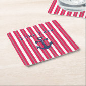 Speciaal meer of strand rood gestreept kartonnen onderzetters (Schuin)