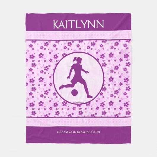 Speciaal meidensporter Paarse hartelijn Fleece Deken (Voorkant)
