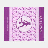 Speciaal meidensporter Paarse hartelijn Fleece Deken (Voorkant (Horizontaal))