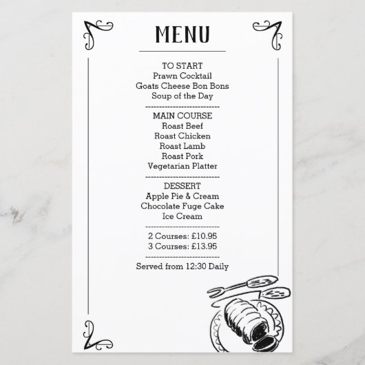 Speciaal menu met Afbeelding (Voorkant)