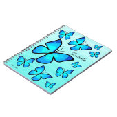 Speciaal met de hand geschilderde blauwe vlinder o notitieboek (Linkerzijde)