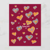 Speciaal met de hand getrokken harten Briefkaart (Voorkant)