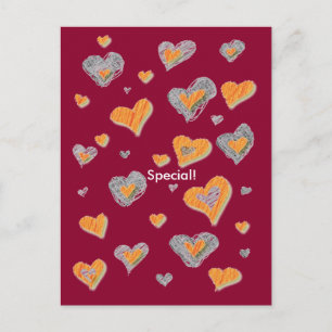 Speciaal met de hand getrokken harten Briefkaart