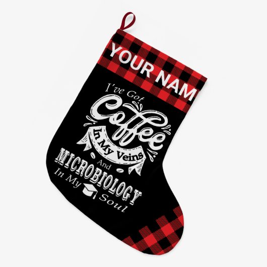 Speciaal microbiologisch koffie in mijn veteranen  grote kerstsok (Voorkant (Hangend))