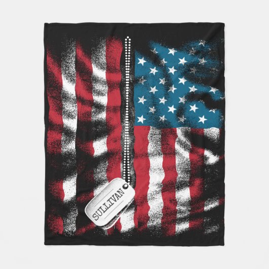 Speciaal militair soldaat Dog Label Verenigde Stat Fleece Deken (Voorkant)