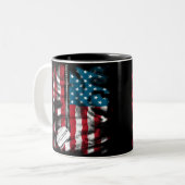 Speciaal militair soldaat Dog Label Verenigde Stat Tweekleurige Koffiemok (Voorkant links)