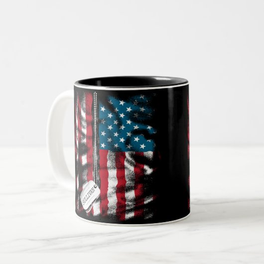 Speciaal militair soldaat Dog Label Verenigde Stat Tweekleurige Koffiemok (Voorkant links)