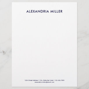 Speciaal minimalistisch marineblauw briefhoofd