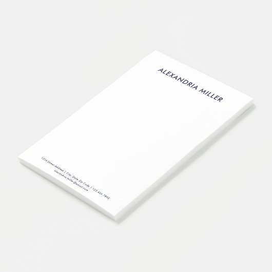 Speciaal minimalistisch Navy Blue 4 x 6 Post-it® Notes (Schuin)