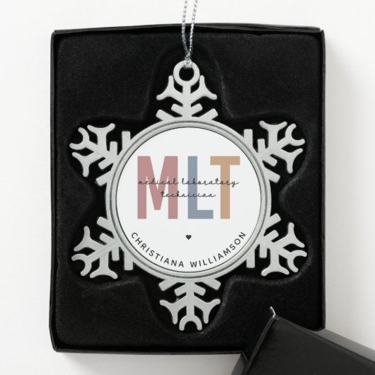 Speciaal MLT-technicus voor medisch laboratorium Tin Sneeuwvlok Ornament (Kistje)