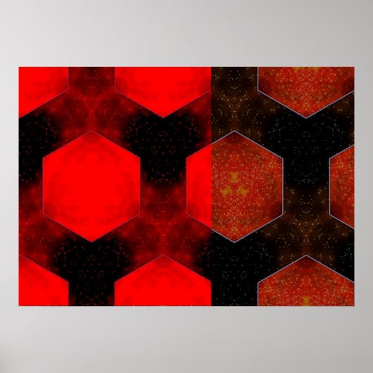 Speciaal modern Abstract Poster - Rode vierkantjes (Voorkant)