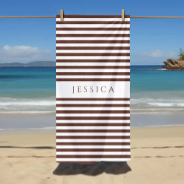 Speciaal modern, bruin striped patroon strandlaken