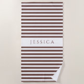 Speciaal modern, bruin striped patroon strandlaken (Voorkant)