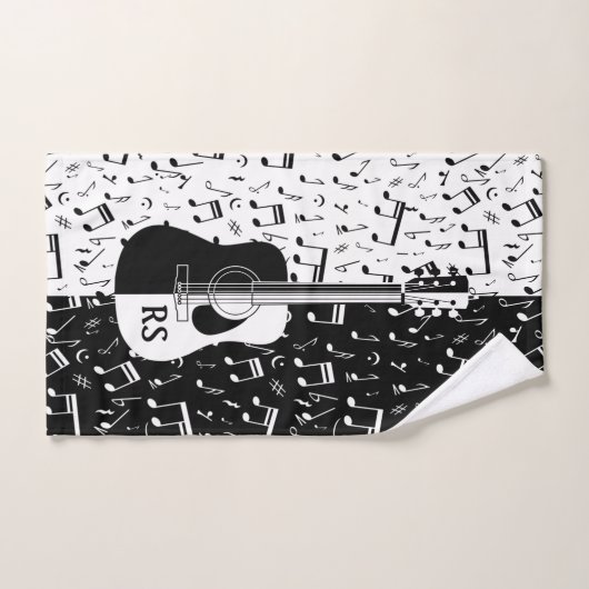Speciaal modern gitaarontwerp in zwart-wit bad handdoek (Handdoek)