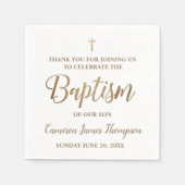 Speciaal modern goud en wit baptisme Napkins Servet (Voorkant)
