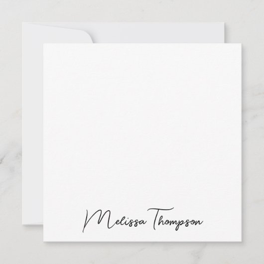 Speciaal modern, minimalistisch script notitiekaartje (Voorkant)