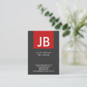 Speciaal modern Monogram grijs Rood Stripe reinigi Visitekaartje (Staand voorkant)