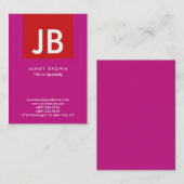 Speciaal modern Monogram Violet Red Stripe Clean Visitekaartje (Voorkant / Achterkant)