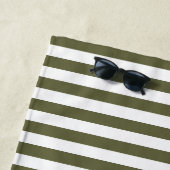 Speciaal modern Olive Green Striped Patroon Strandlaken (In situ)