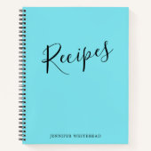 Speciaal modern Recipe Journal Aqua Notitieboek (Voorkant)