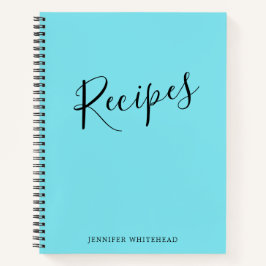 Speciaal modern Recipe Journal Aqua Notitieboek