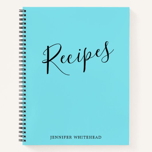 Speciaal modern Recipe Journal Aqua Notitieboek (Voorkant)