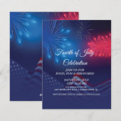 Speciaal modern vuurwerk, vierde juli feestdagenkaart (Voorkant / Achterkant)