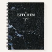 Speciaal modern, zwart marmer Kitchen Recipe Notitieboek (Voorkant)