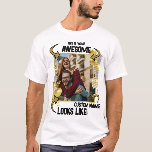 Speciaal moderne, genderneutrale verjaardagfoto t-shirt (Voorkant)