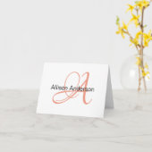 Speciaal monogram en naam aangepaste notiecard kaart (Gele Bloem)