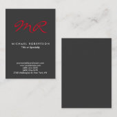 Speciaal Monogram Grijs Rood Schoon Visitekaartje (Voorkant / Achterkant)